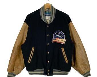 ジャケット・アウター 90s Oneill real leather varsity jacket Vintage 90's Oneil Varsity Jacket - Etsy