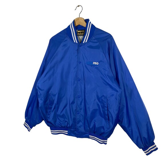 Vintage 90s Vintage Auburn Sportswear Mens Satin Blue Varsity