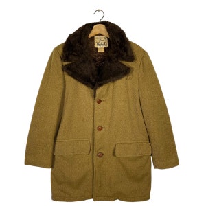 Vintage 70s Woolrich Wool Hunting Jacket 36 Size (S Size) Brown Colour