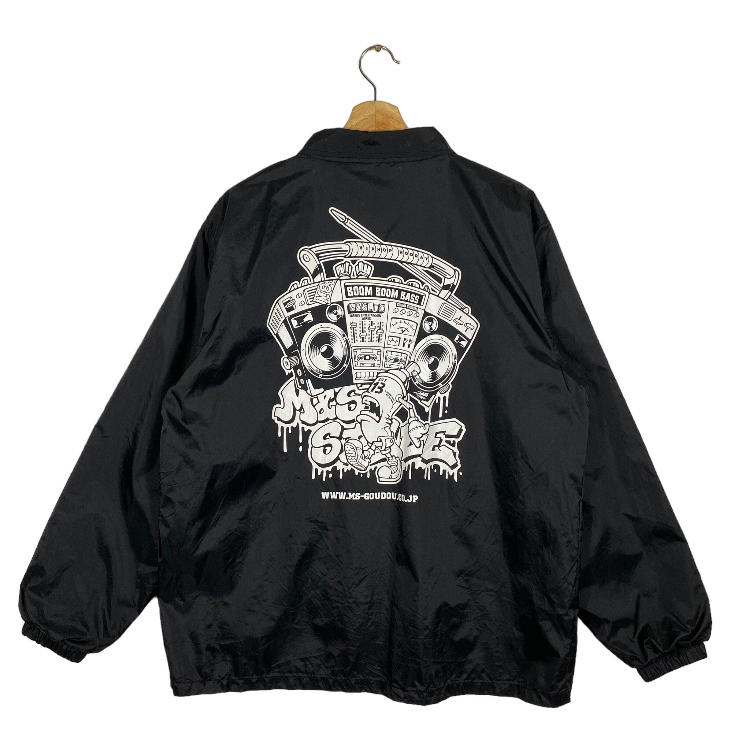 Vintage Boom Boom Bass Windbreaker Button Jacket L Size