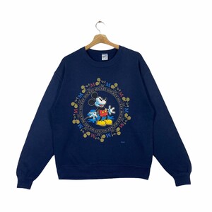 Felpa Vintage Mickey Mouse anni '90 M Taglia Navyblue Colore