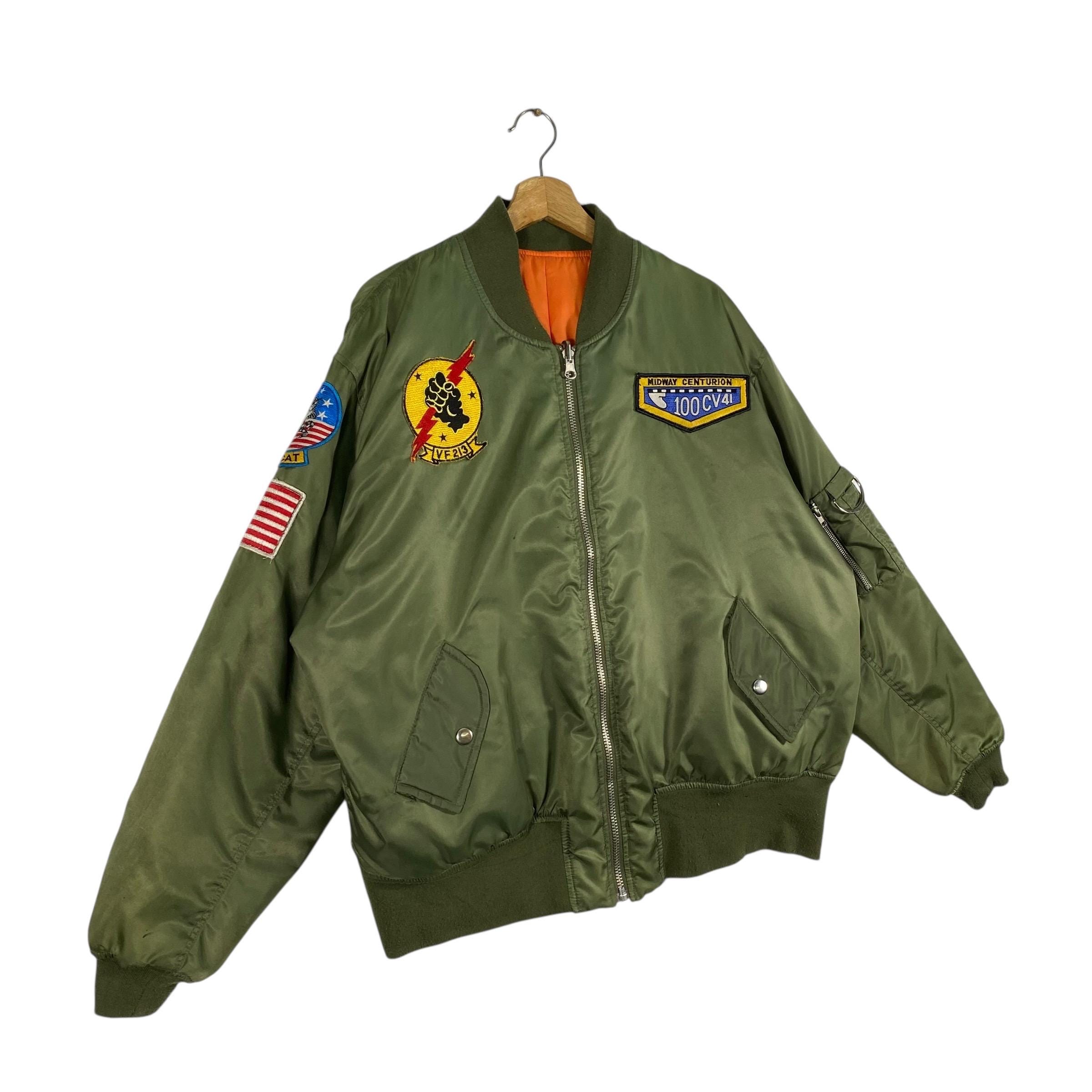 ジャケット・アウター GHbM REVERSIBLE MILITARY COAT OVY Reversible Military Style Bomber Jacket - Army Green - XXL - Etsy