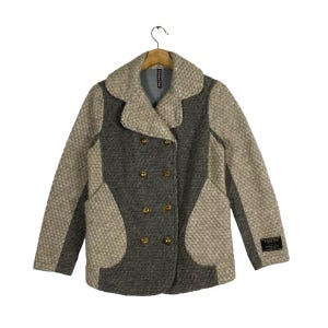 Vintage Issey Miyake Frapbois Double Breasted Knit Jacket Size 1 (S) Grey Colour