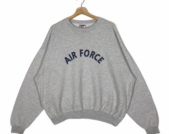Vintage 90s Air Force Sweatshirt XXL Size Grey Colour