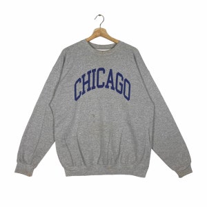 Vintage Chicago Sweatshirt L Size Grey Colour
