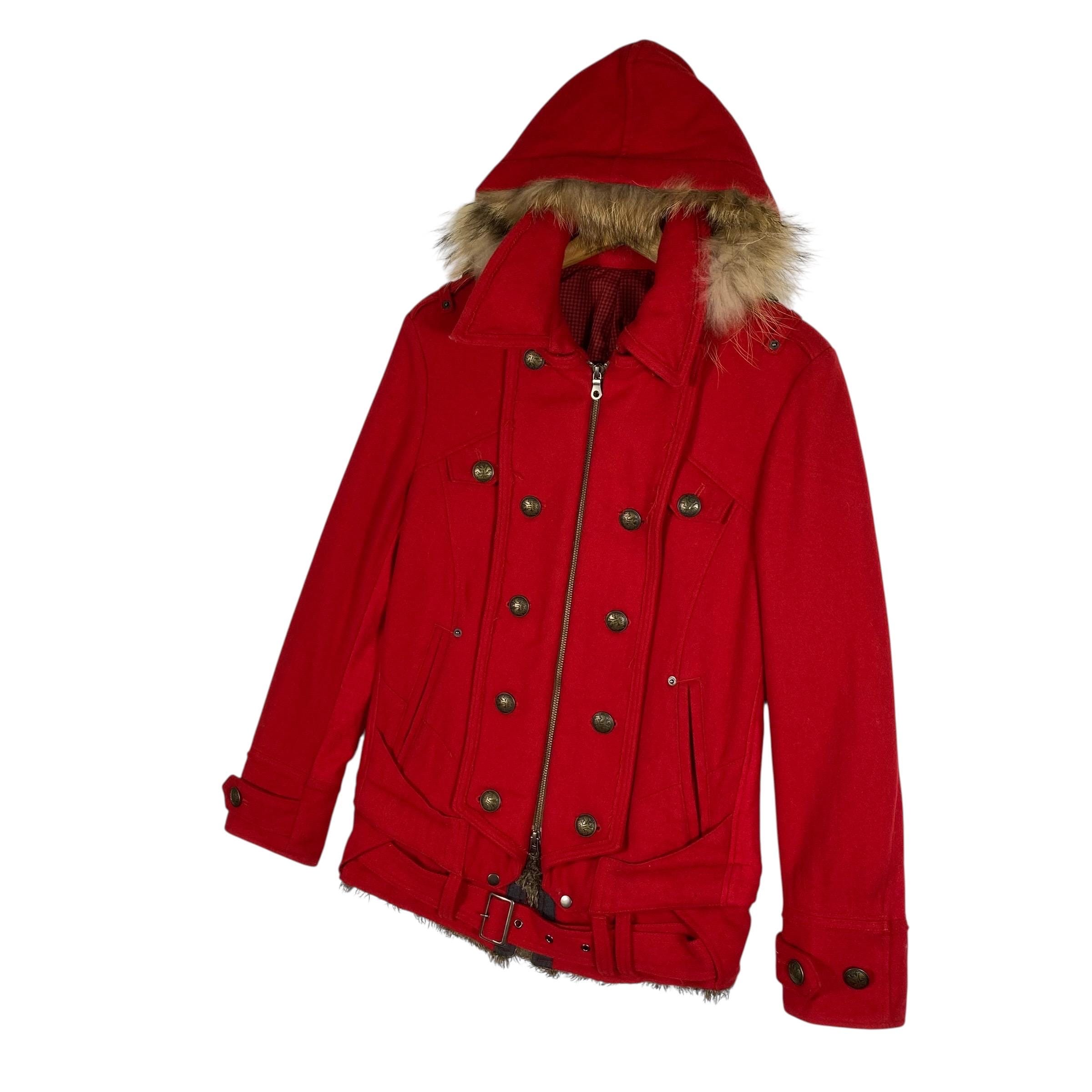 Vintage Ppfm Faux Fur Hoodie Zipper Jacket S Size Red Colour - Etsy