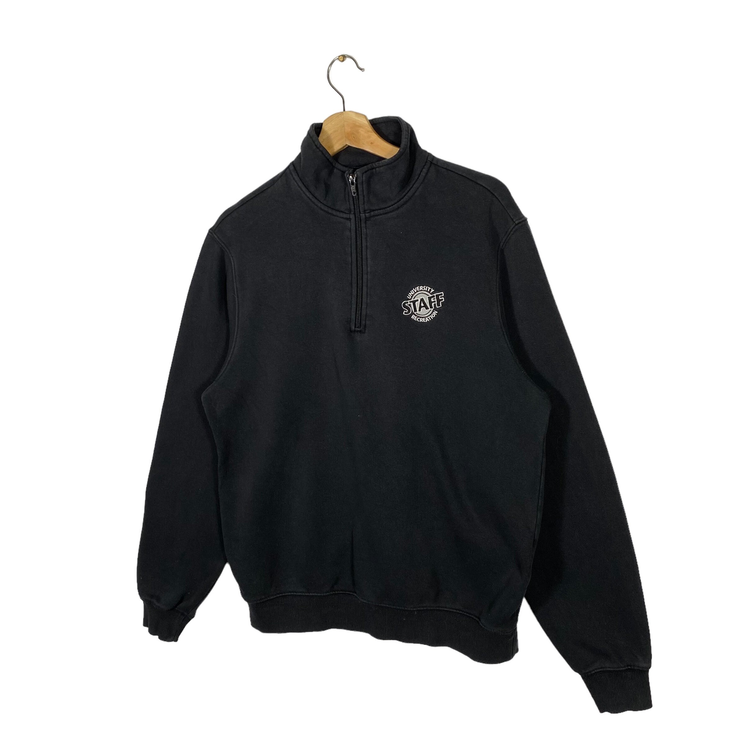 Vintage University Staff Recreation Half Zip Sweatshirt S Size