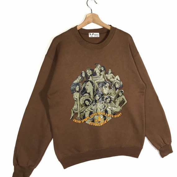 Vintage Satan Arbeit & Mack Dady Sweatshirt L Size Brown Colour View 2