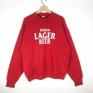 Vintage Kirin Lager Beer Sweatshirt L Size Red Colour