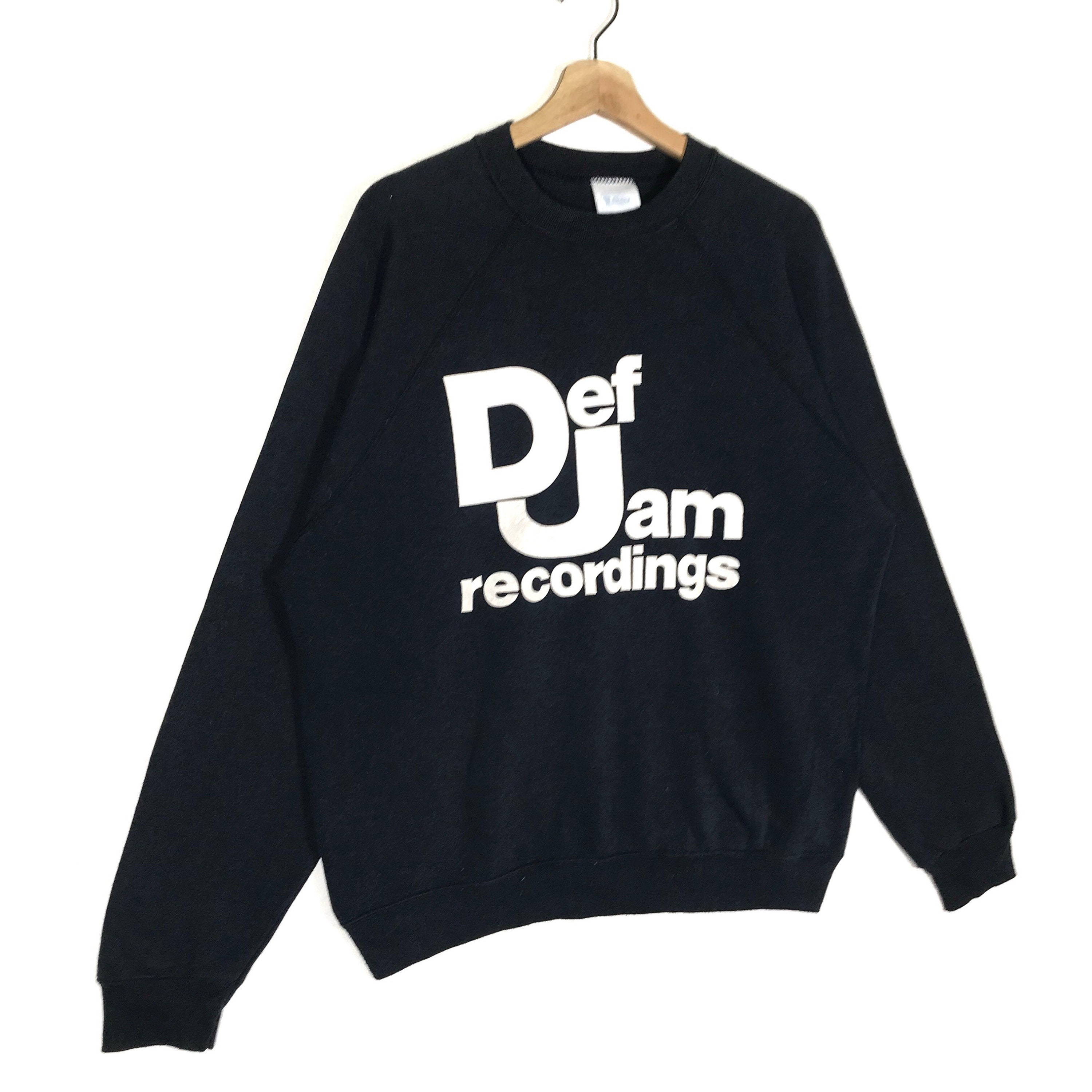 Vintage 80s Def Jam Recordings Sweatshirt L Size Black Colour