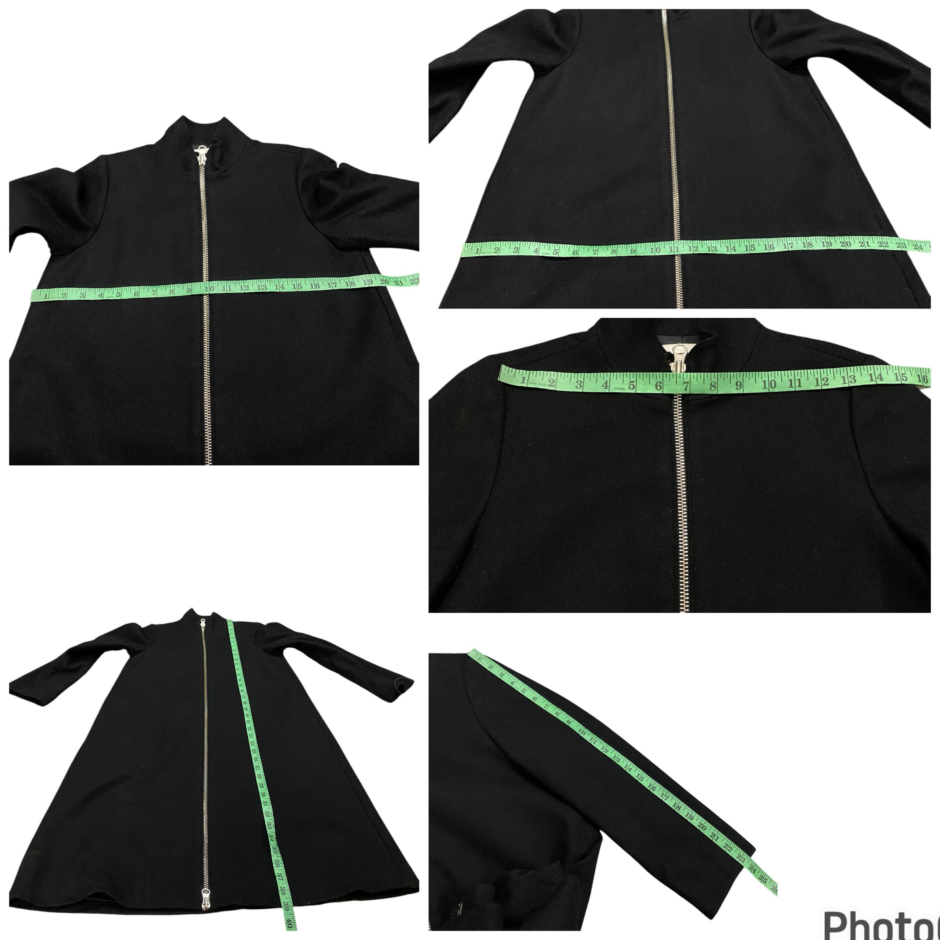 Maison Margiela MM6 Wool Long Jacket Zipper Size 36 (S) Black