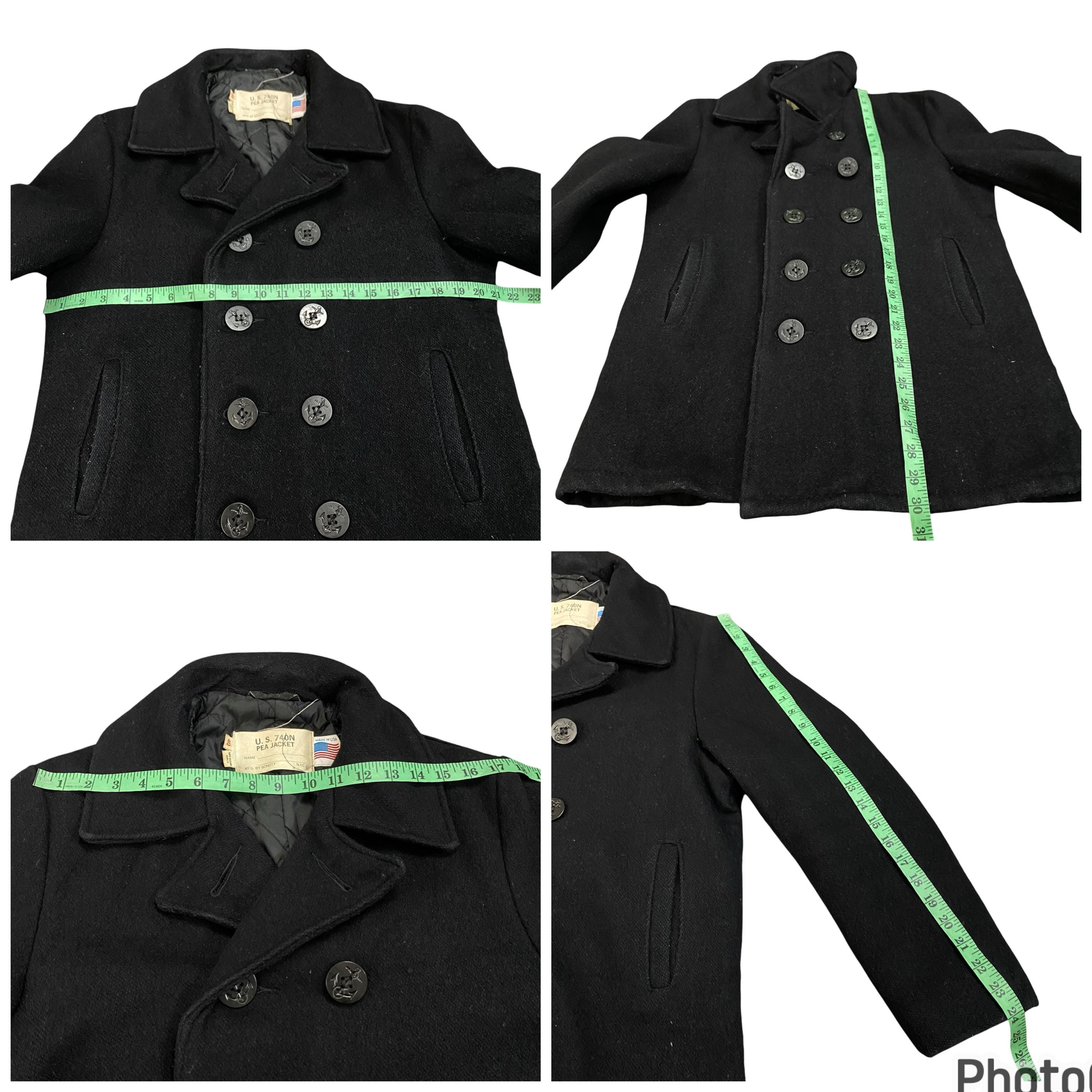 Vintage Schott U.S 740N Peacoat Wool Button Jacket Size 40 (M