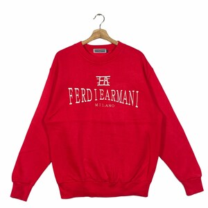 Vintage Ferdiearmani Milano Sweatshirt L Size Red Colour