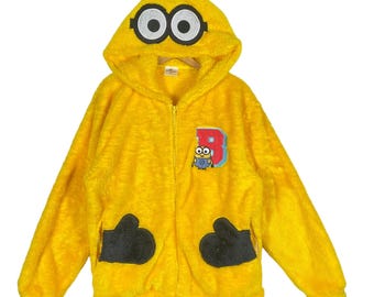 Minion Universal Studios Japan Fleece Hoodie Zipper L Size Yellow Colour