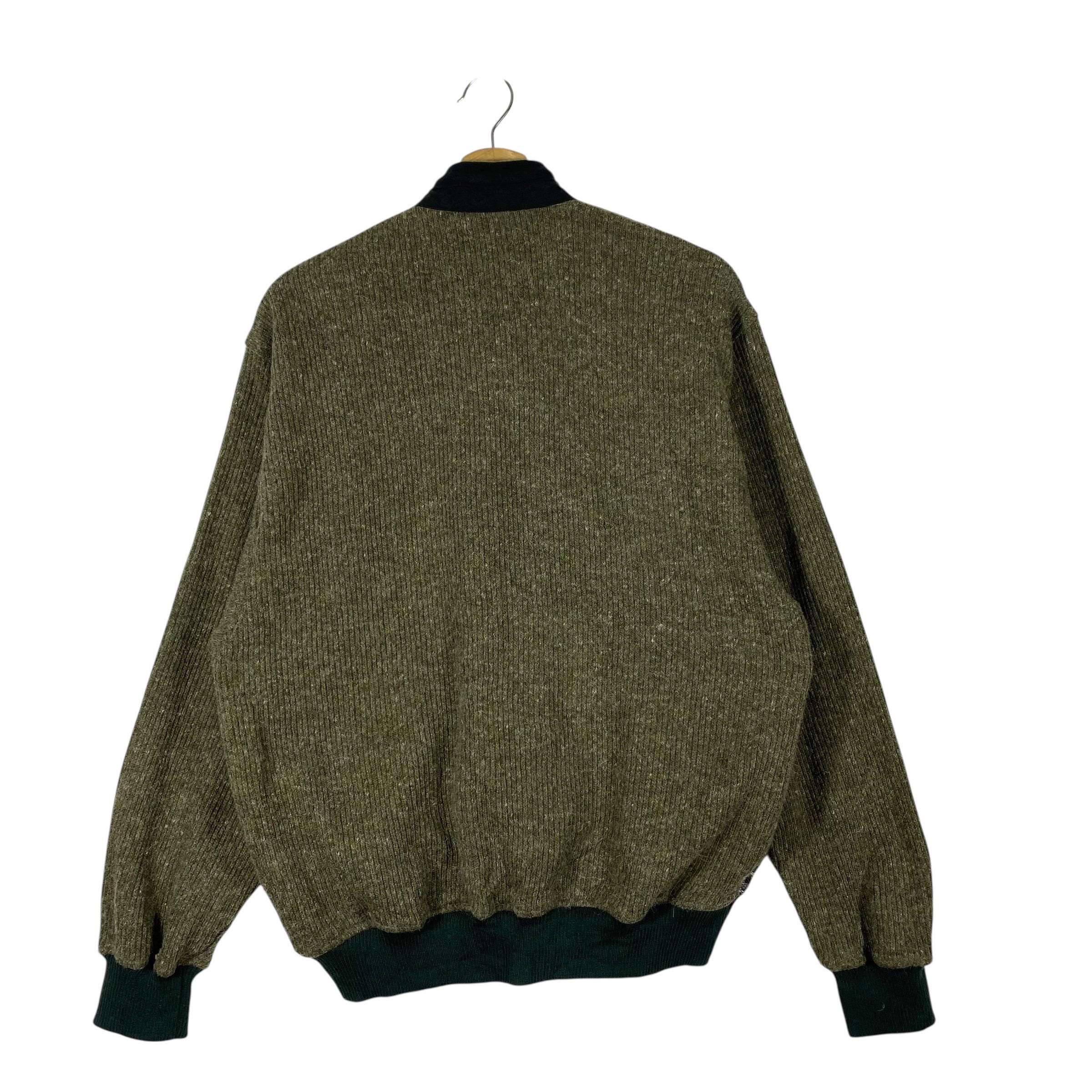 Vintage 90s Monsieur Greco Button Jacket M Size Brown/green Colour