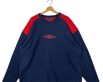 Vintage Umbro Fleece Long Sleeve XXL Size Navyblue/Red Colour