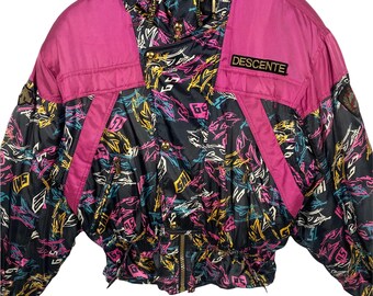 Vintage 90s Descente Ski Hoodie Jacket M Size Multicolour - Etsy