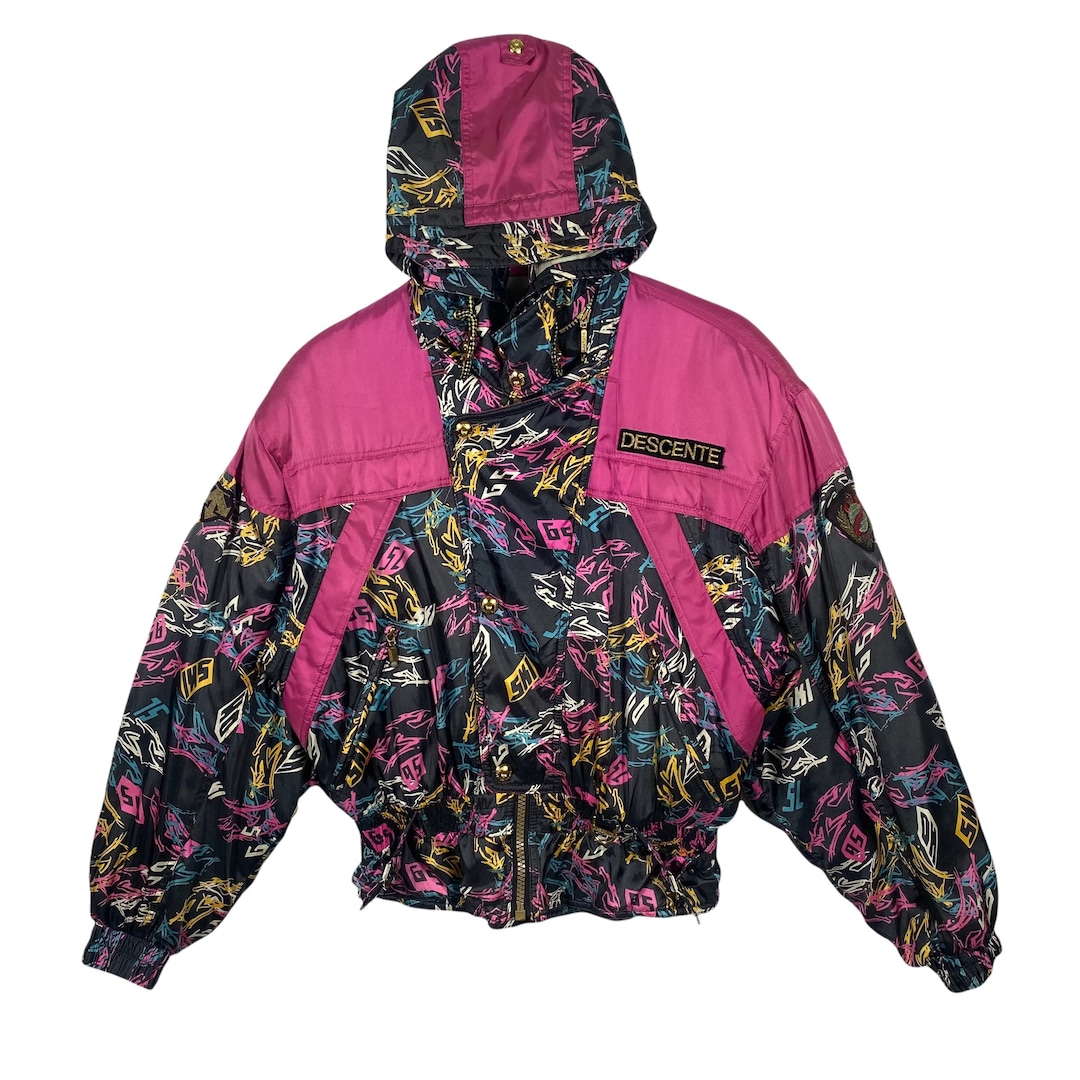 Vintage 90s Descente Ski Hoodie Jacket M Size Multicolour - Etsy