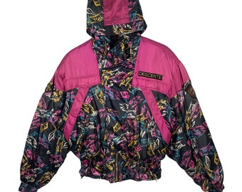 Vintage 90s Descente Ski Hoodie Jacket M Size Multicolour - Etsy