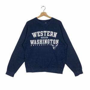Vintage University Western Alumni Washington Sweatshirt S Size Navyblue Colour