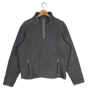 Vintage L.L Bean Fleece half Button M Size Draygrey Colour