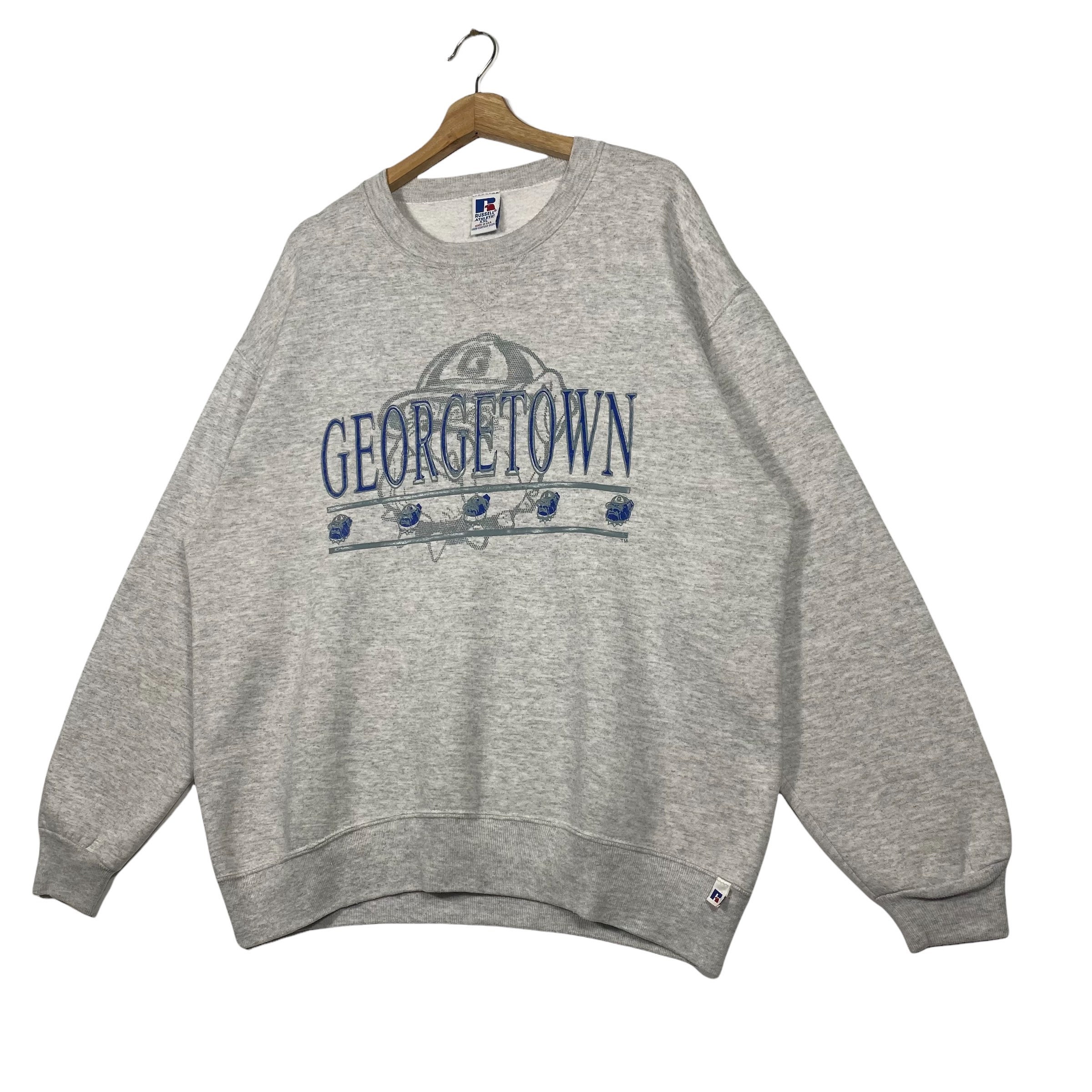 Vintage 90s Georgetown University Sweatshirt XXL Size but Fit to XL Size Grey Colour Etsy