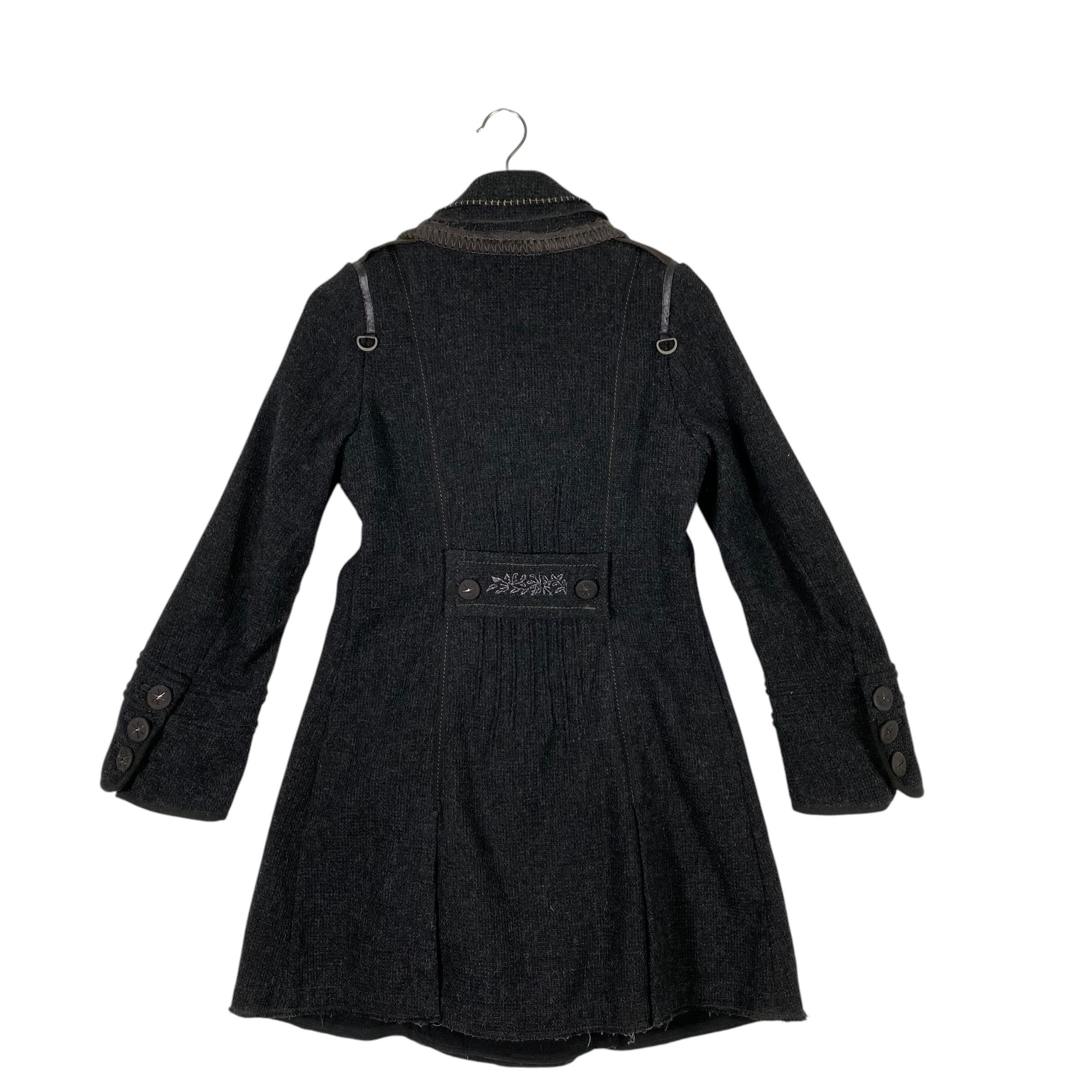 Vintage Marithe Francois Girbaud Wool Long Jacket S Size Black