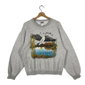 Vintage Ducks Sweatshirt M Size Grey Colour