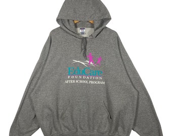 Sudadera con capucha vintage de la Fundación Educare - Gris XXL