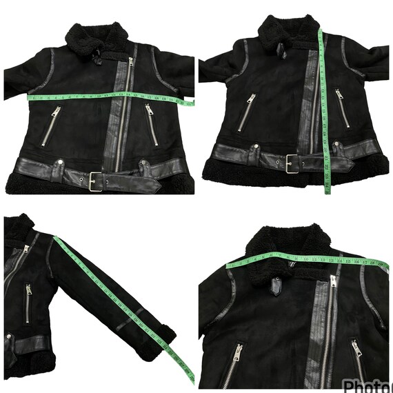 Buy Zara Faux Suede Moto Jacket L Size Black Colour Online in