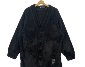 Vintage Undercover Fleece Cardigan Black Brand X M (fits L)