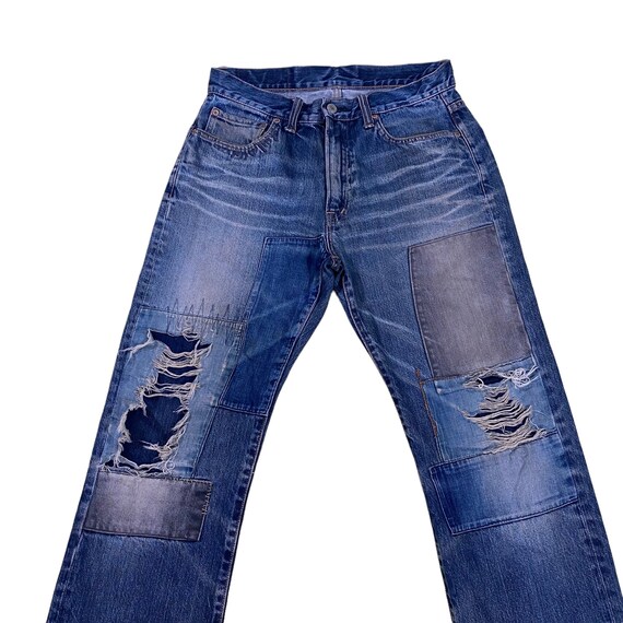 Vintage Blue Blue HR Market Patchwork Denim Jeans - Etsy