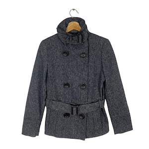 Zara Basic Wool Button Jacket S Size Darkgrey Colour