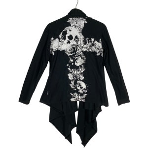 Vintage Xfrm Skull Punk Seditionaries Cardigan Shawl Collar Black Size L/M
