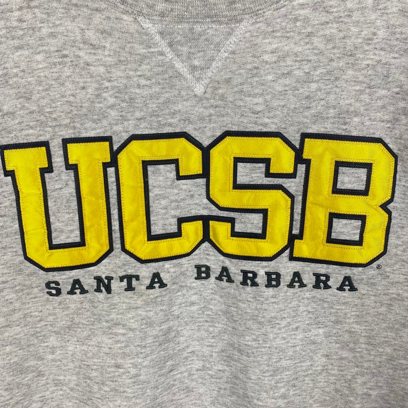 Vintage University of California Santa Barbara Sweatshirt L Size Grey Colour image 4