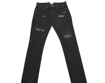 SS06 Number Nine Painted D-Ring Crying Heart Pain Denim Jeans