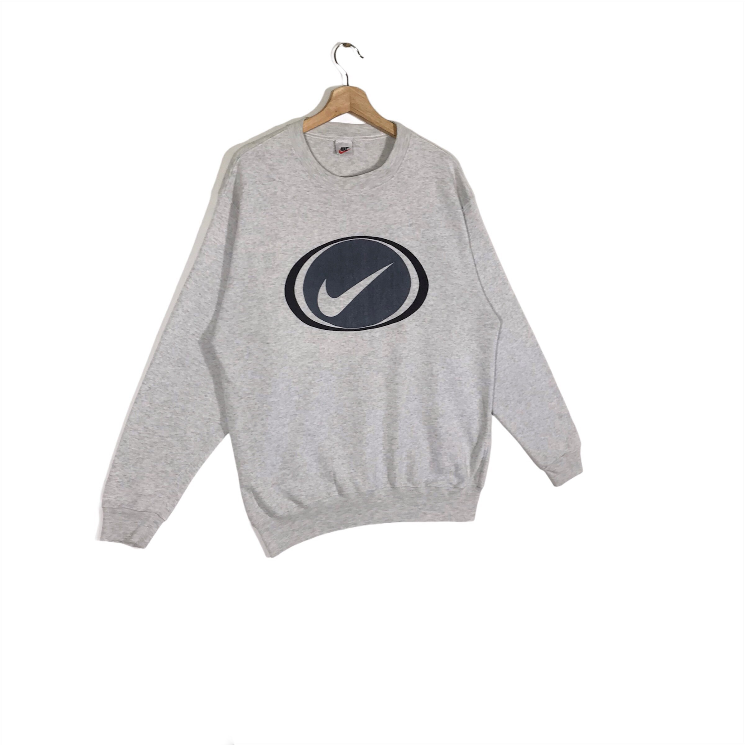 Vintage 90s Nike Swoosh Sweatshirt L Size Grey Colour - Etsy UK