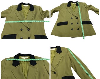 ジバンシィ グラマー ブレザー サイズ 15 (M) グリーン/ブラック