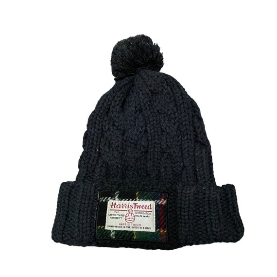 Vintage Harris Tweed X Closshi Cable Knit Beanie … - image 1