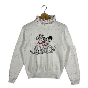 Vintage anni '90 Cento e uno Dalmati Felpa Bambini Taglia L Colore Bianco