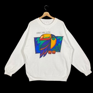 Vintage 90s Cabo San Lucas Mexico Sweatshirt XL Size White White