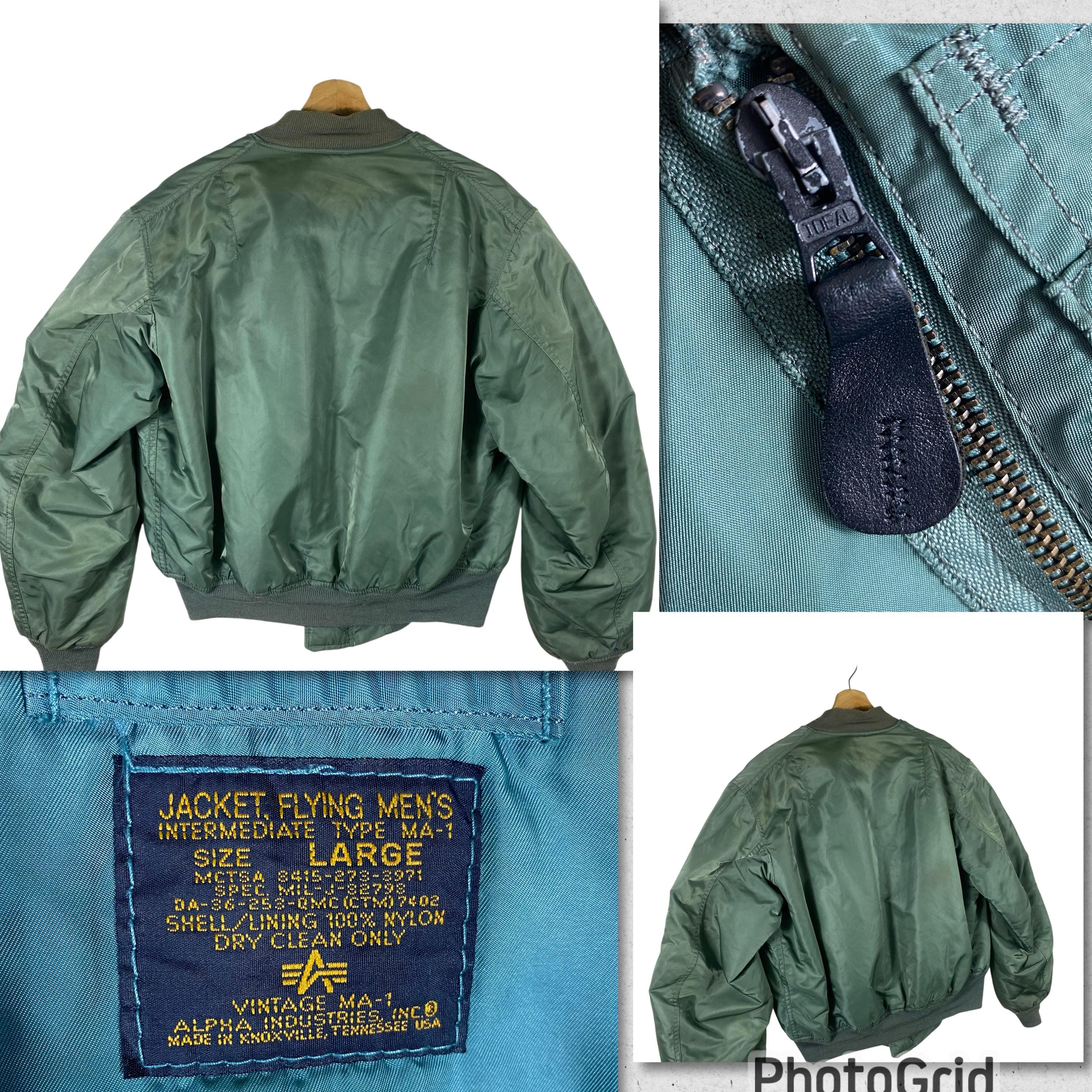 80s vintage USA製 ALPHA INDUSTRIES MA-1 Used 80s ALPHA MA-1 Flight Jacket, Navy, USA Made, Size M, Rare