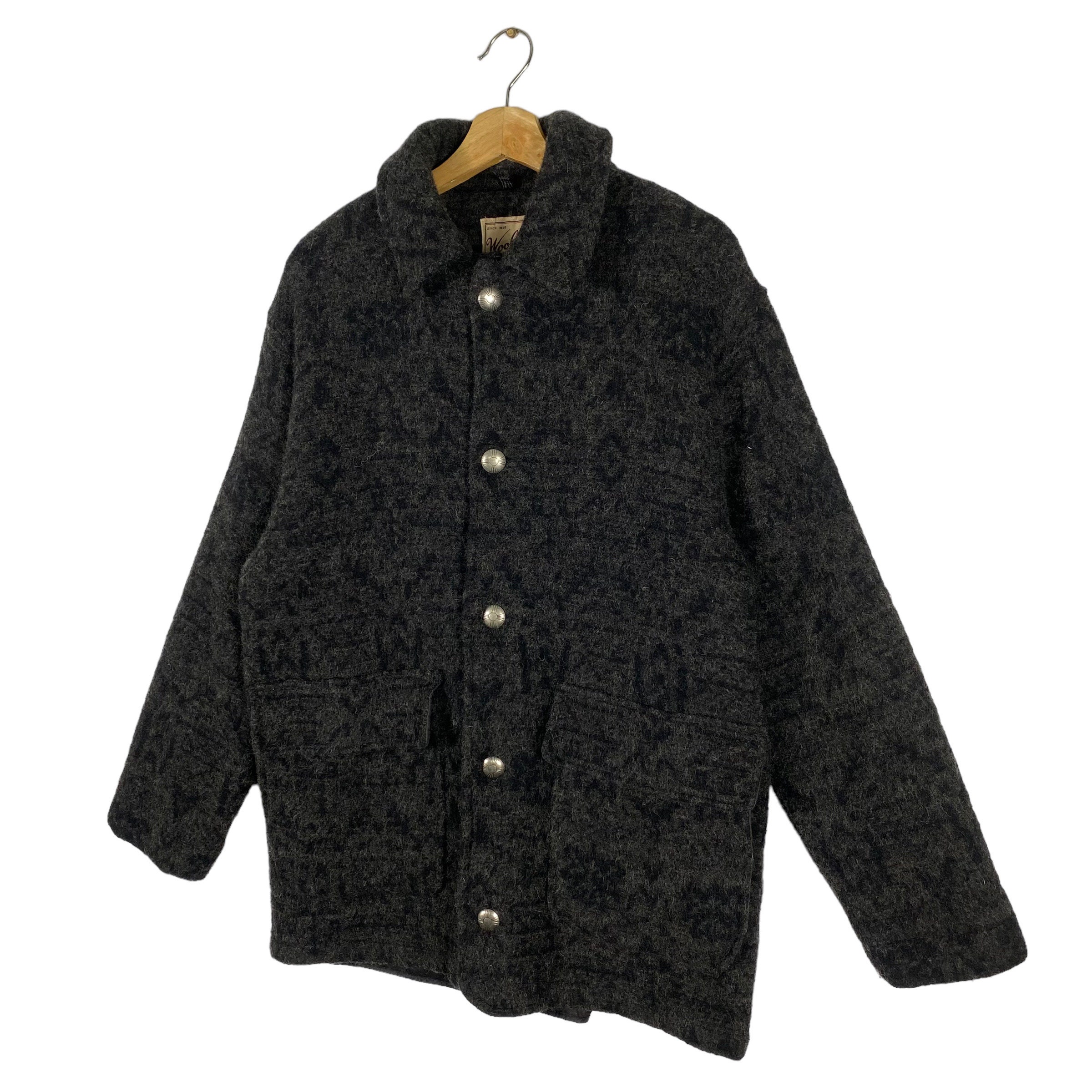 Vintage Woolrich Button Wool Jacket M Size Grey Colour - Etsy Israel