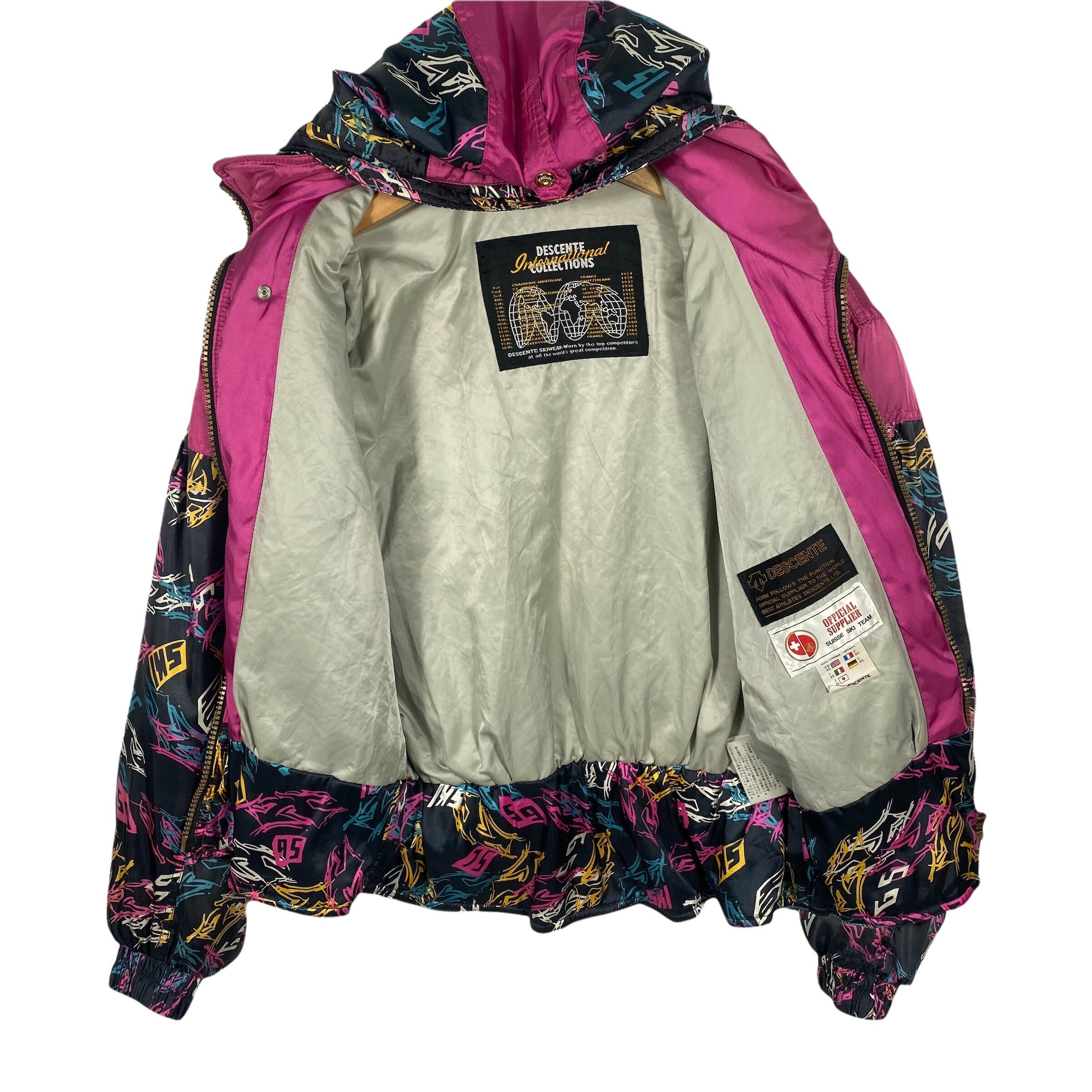 Vintage 90s Descente Ski Hoodie Jacket M Size Multicolour - Etsy