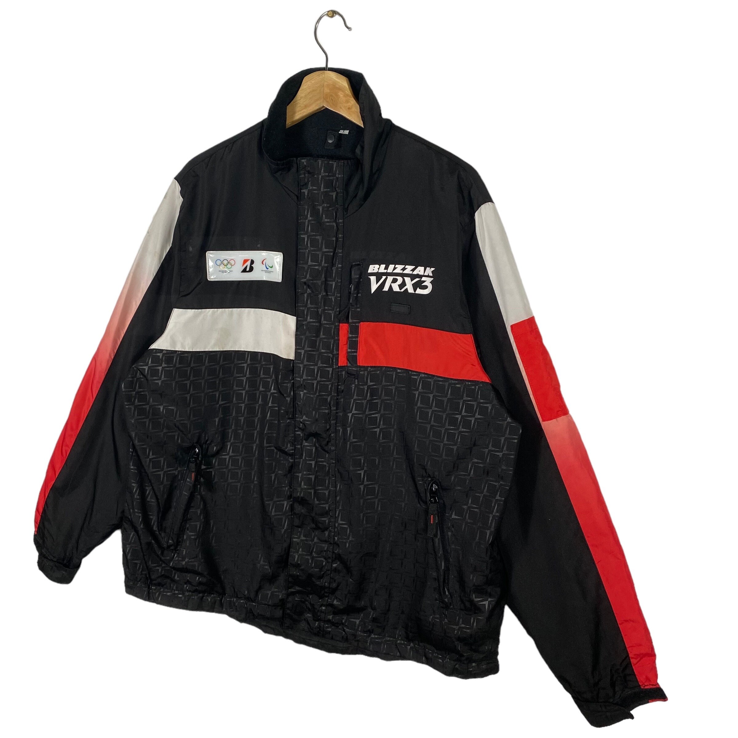 新品 over ribbon jacket Vintage Blizzak Vrx3 Windbreaker Zipper Jacket L Size Black