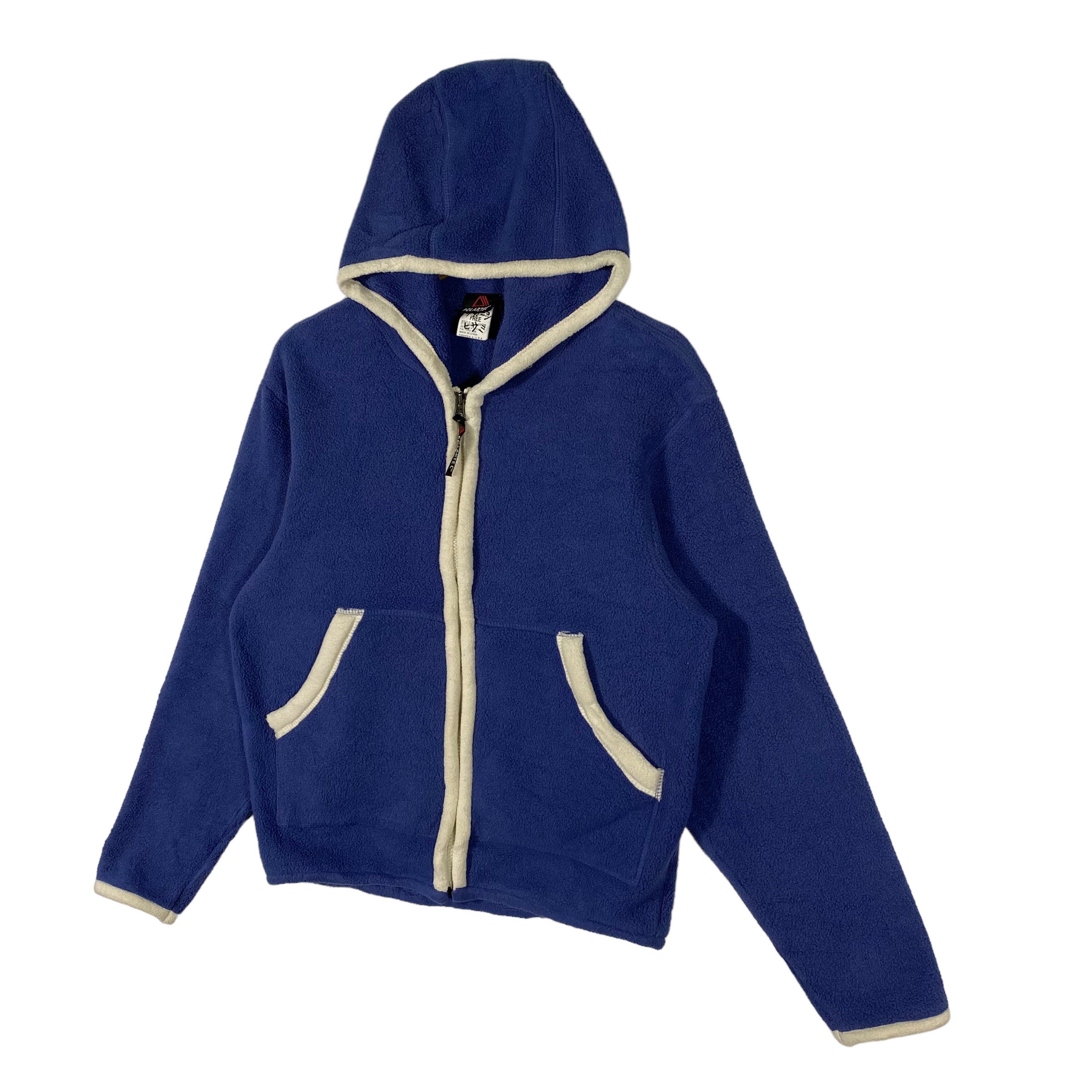 Veste Polaire L.L.Bean Vintage – Homme, Bleue, Fermeture éclair Complète, Polartec, Poches, Taille M