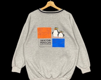 Vintage Rocky & Hopper Iwatobi Penguin Sweatshirt L Size Grey Colour