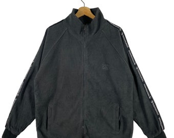 Vintage T&C Surf Designs Fleecejacka med Dragkedja i Sidoband Storlek L Mörkgrå Färg