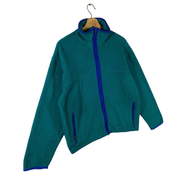 Veste Polaire L.L.Bean Polartec – Homme, Vert, Taille L, Zippée, Vintage 90s