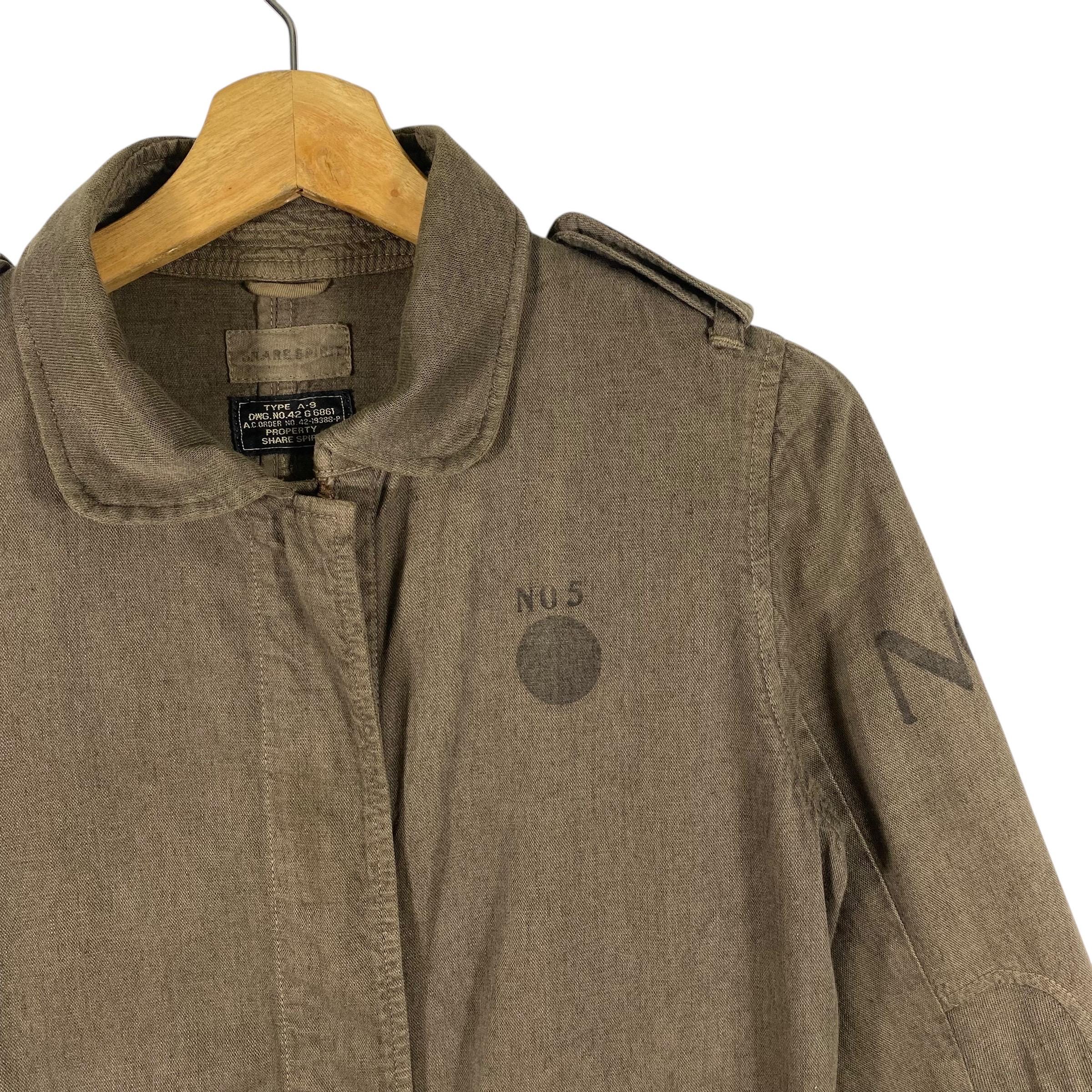 Share Spirit Type A-9 Military Zipper/button Jacket Size 36 Brown